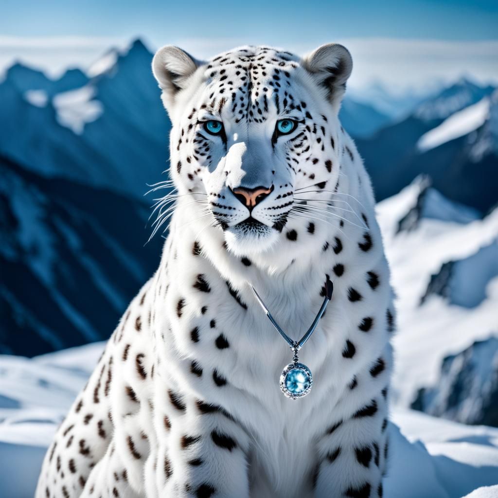 Snow Leopard Woman Overlooks Icy Kingdom