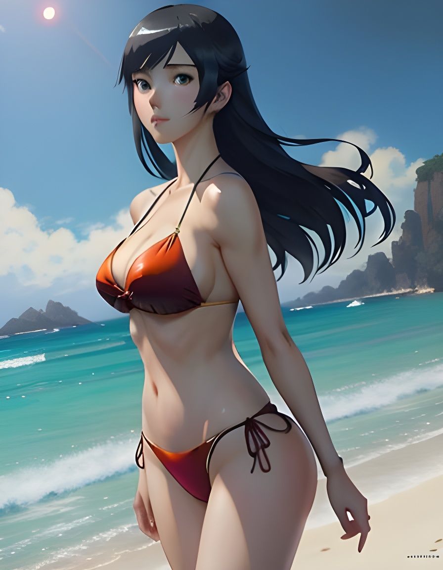 Anime Girl in Bikini by Krenz Cushart Style