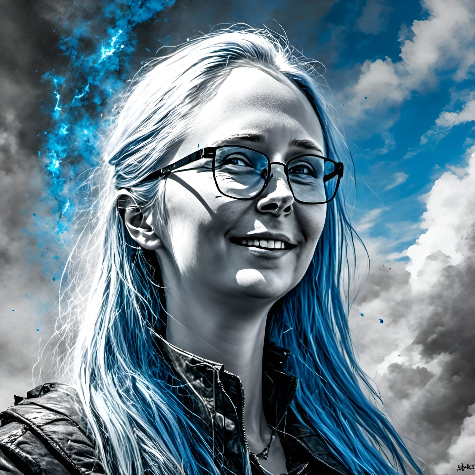 Nordic Wizard Casting Fire Spell in Sketch Style