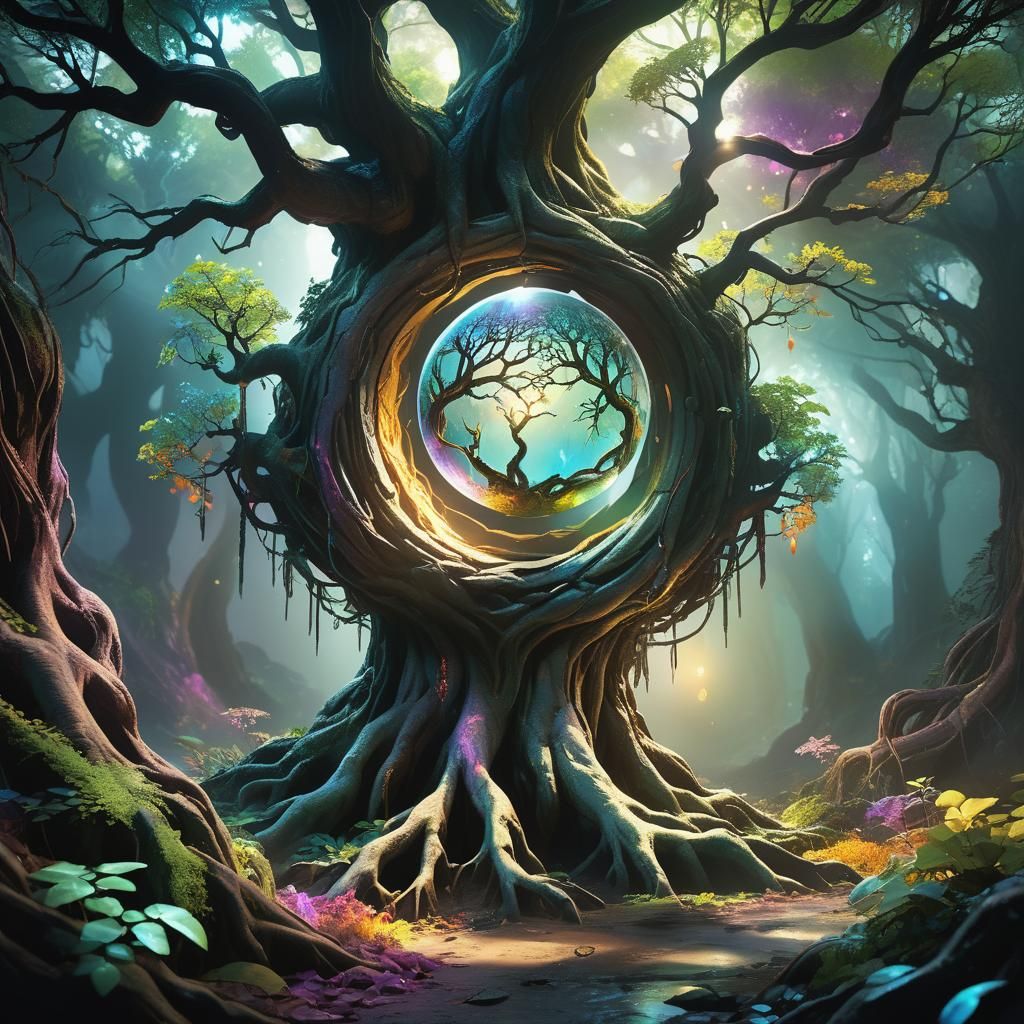 Mystical Tree with Glowing Orb in Unreal Engine 5
