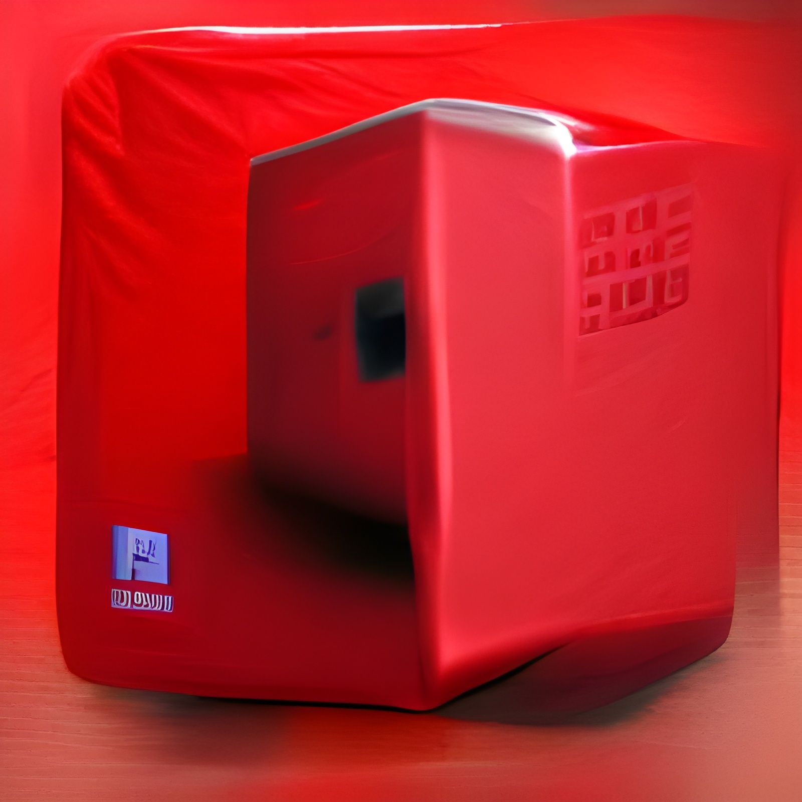 Simple Red Cube Digital Art