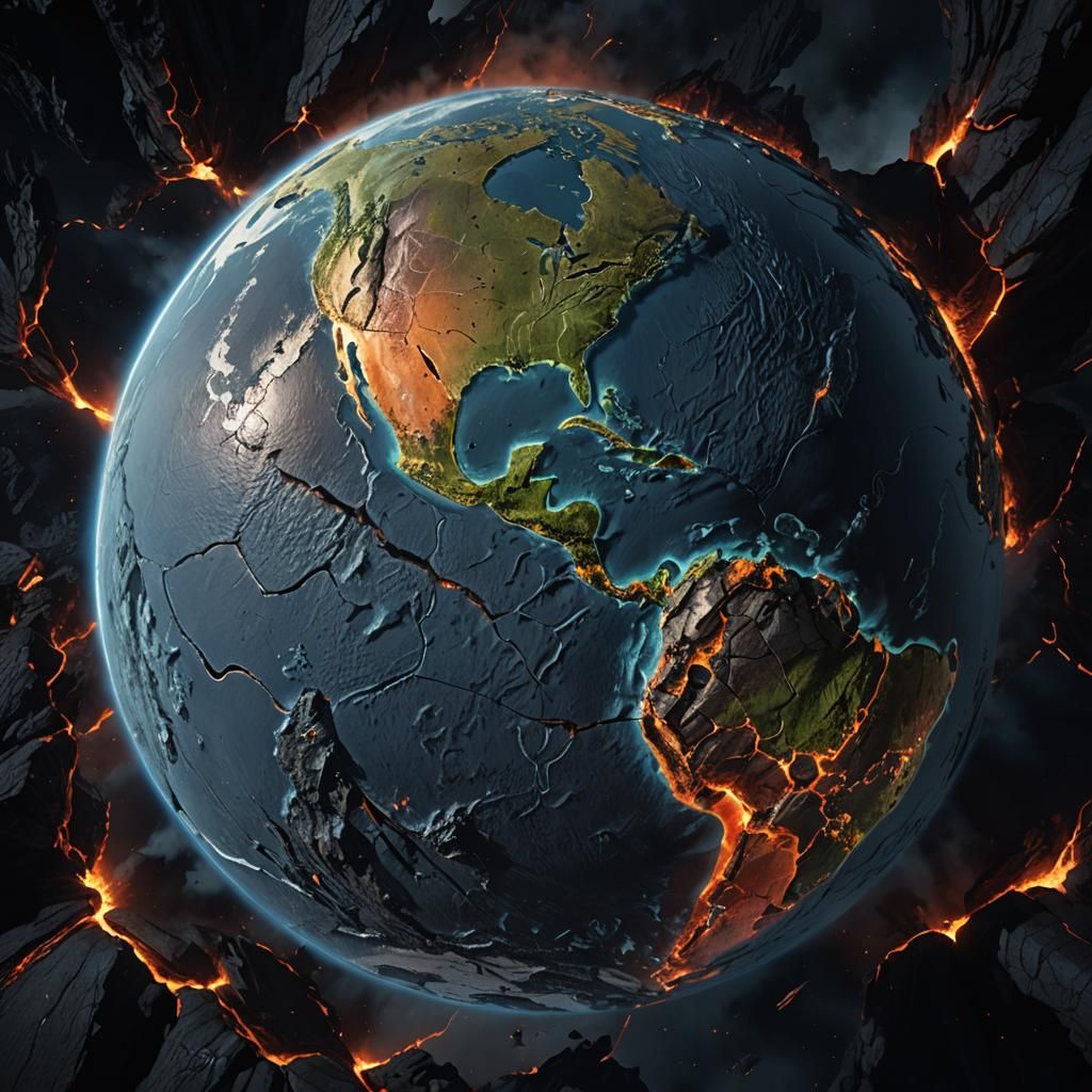 Cracked Earth Concept Art: A Planet in Pieces