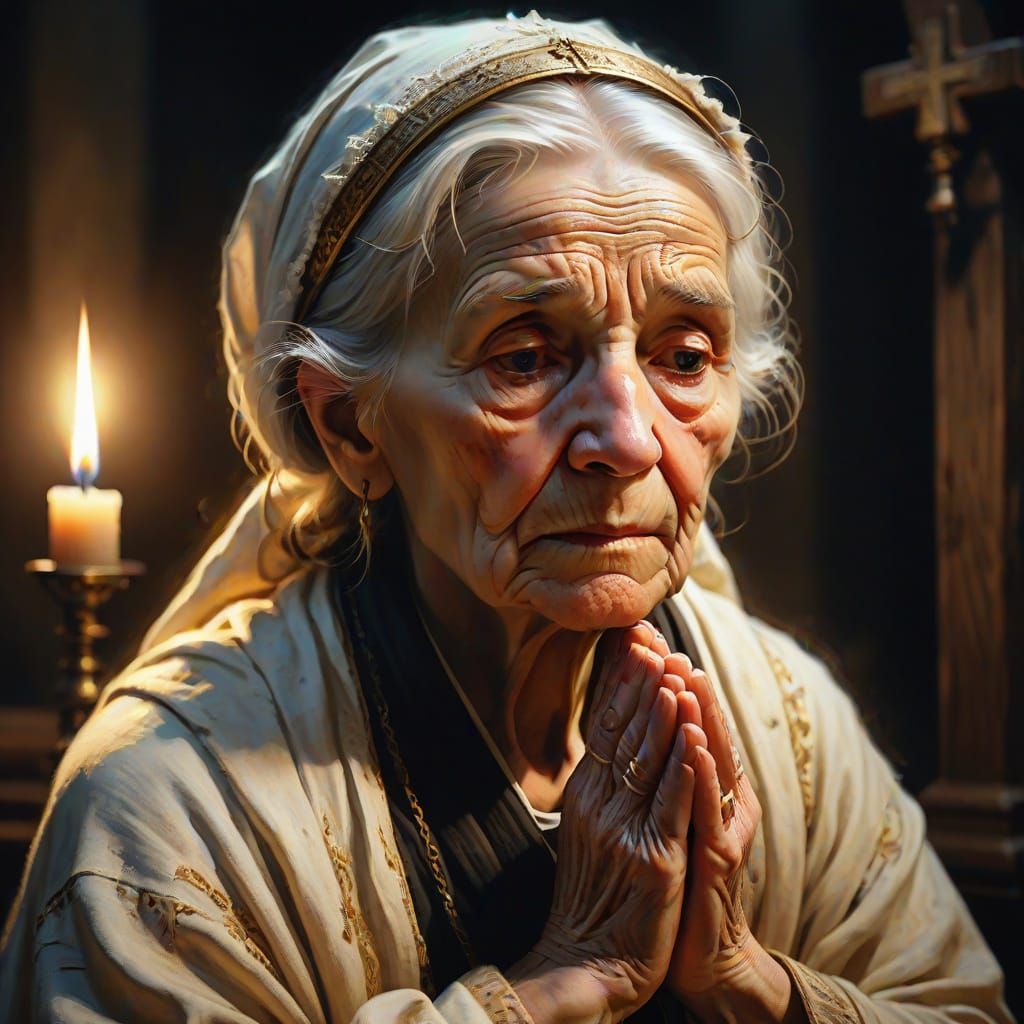 Baroque Devotional Portrait in Soft Candlelight