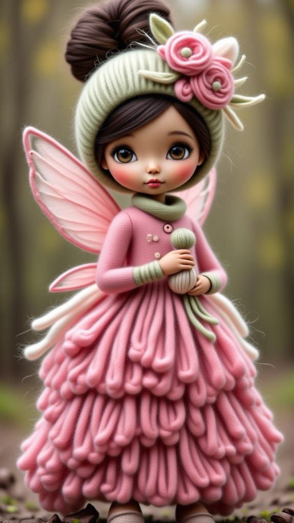 Adorable Toddler Fairy in Pink Ruffled Dress