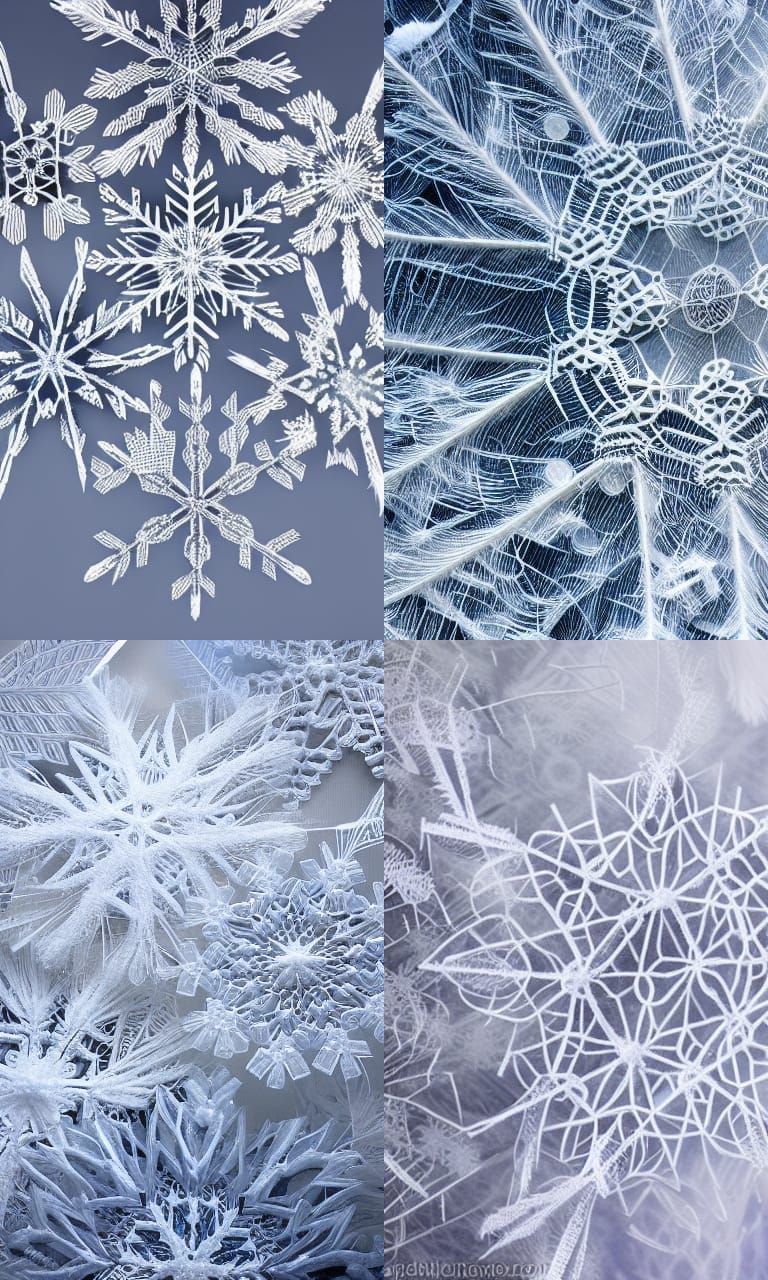 Ethereal Feather Snowflakes: Intricate Winter Art
