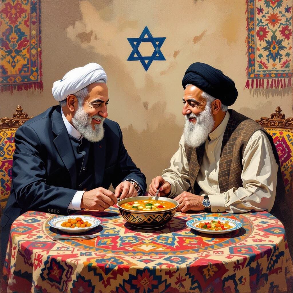 Netanyahu and Khamenei Share Cholent, Rakowitz Style