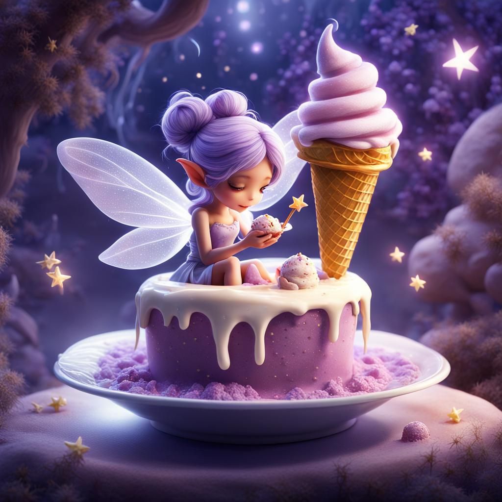 Fairy with Starfruit Ice Cream: Fantasy Concept Art