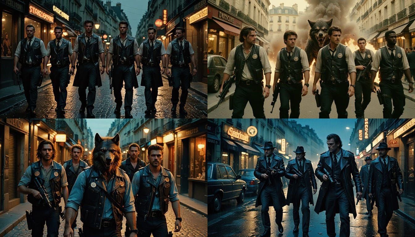 Werewolves with M16s in Paris: Cinematic Film Still