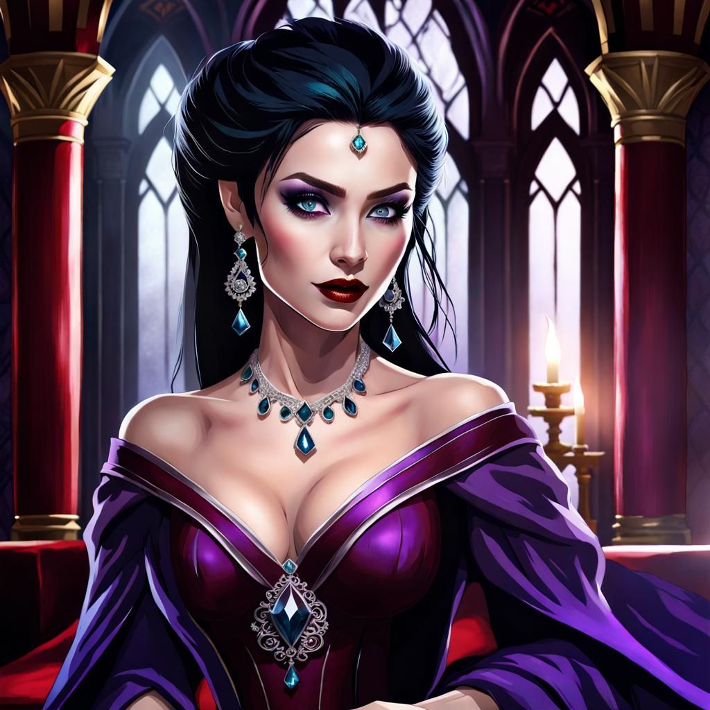 Vampire Queen Portrait in Dark Fantasy Style