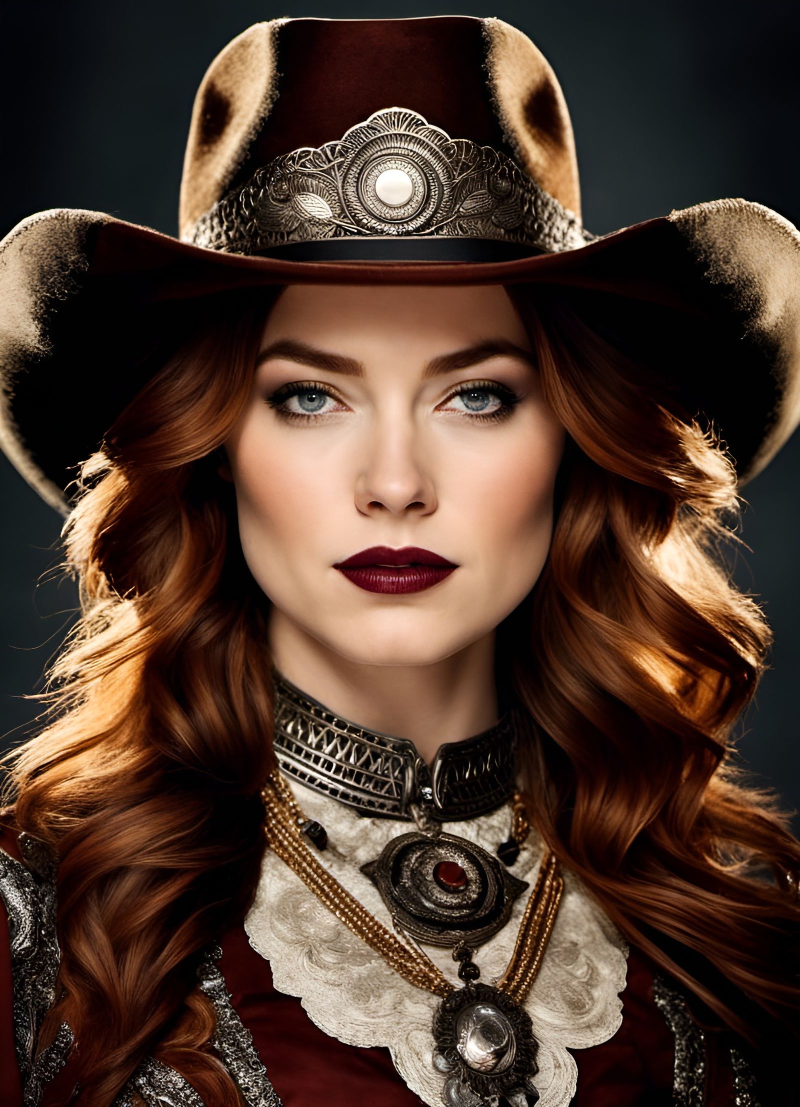 Cowgirl Heroine Portrait in Detailed Digital Art Style