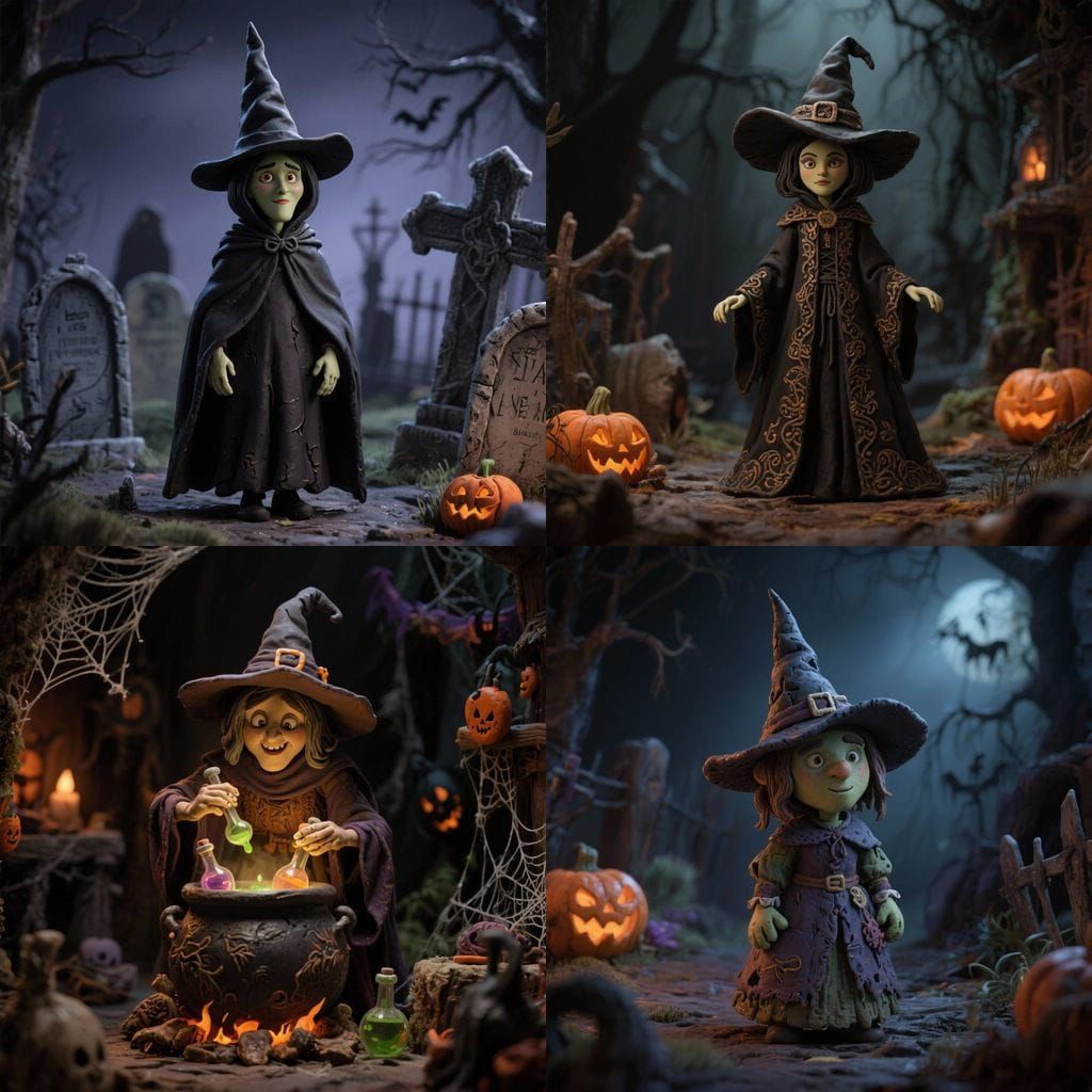 Claymation Halloween Witch