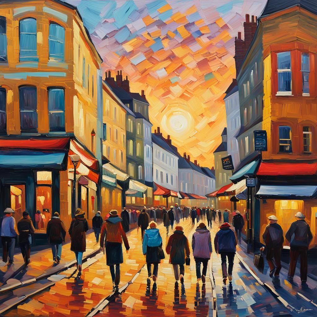 Southampton Street Scene in Expressionist Impasto Style