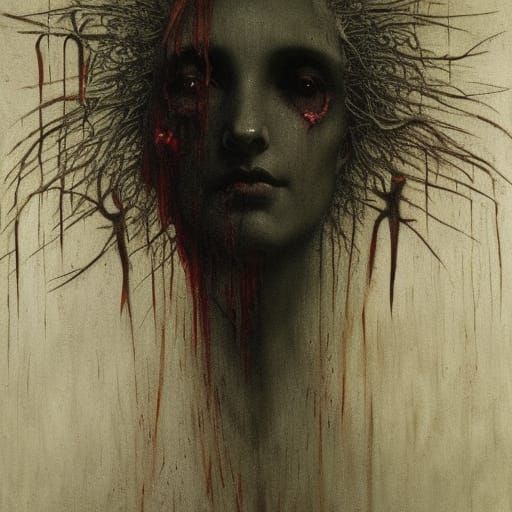 Sinister Necrotic Mannequin with Thorns: Hyperdetailed Charc...