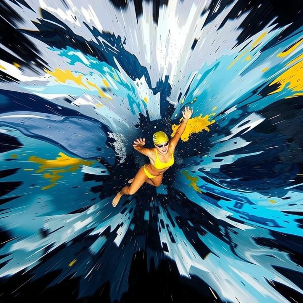 Woman Diver Takes Plunge into Calm Blue Pool