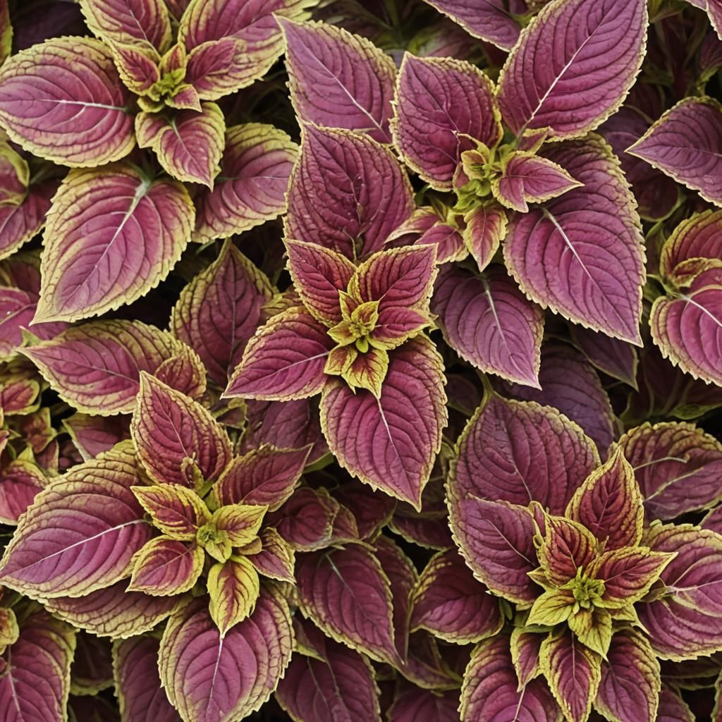 Colorful Coleus Dawn's Fernleaf Close-up