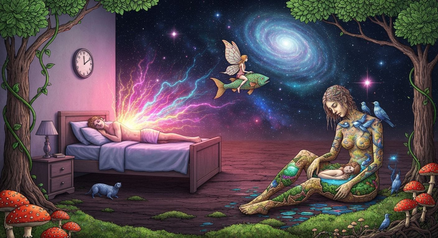 Surreal Dreamscape: Aura, Fairy, and Cosmic Energy