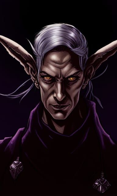 Dark Elf Portrait in a Fantasy Art Style