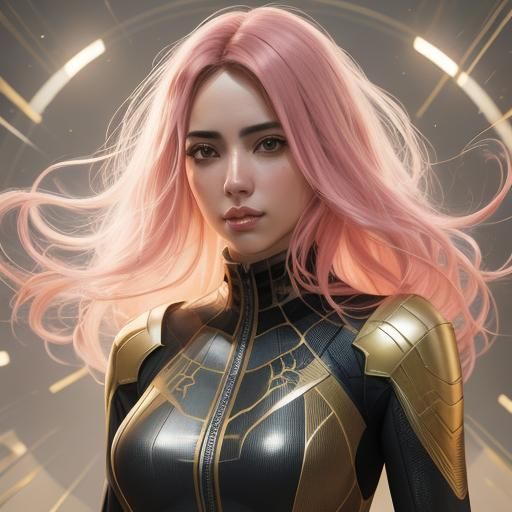 Spider-Girl Portrait in Hyperdetailed Digital Art Style