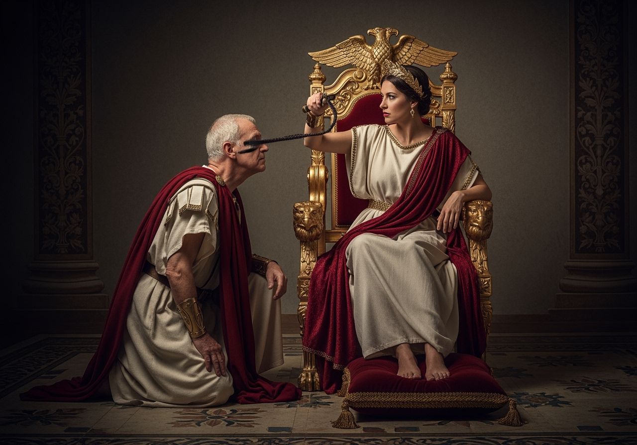 Stern Roman Empress on Gold Throne, Photography
