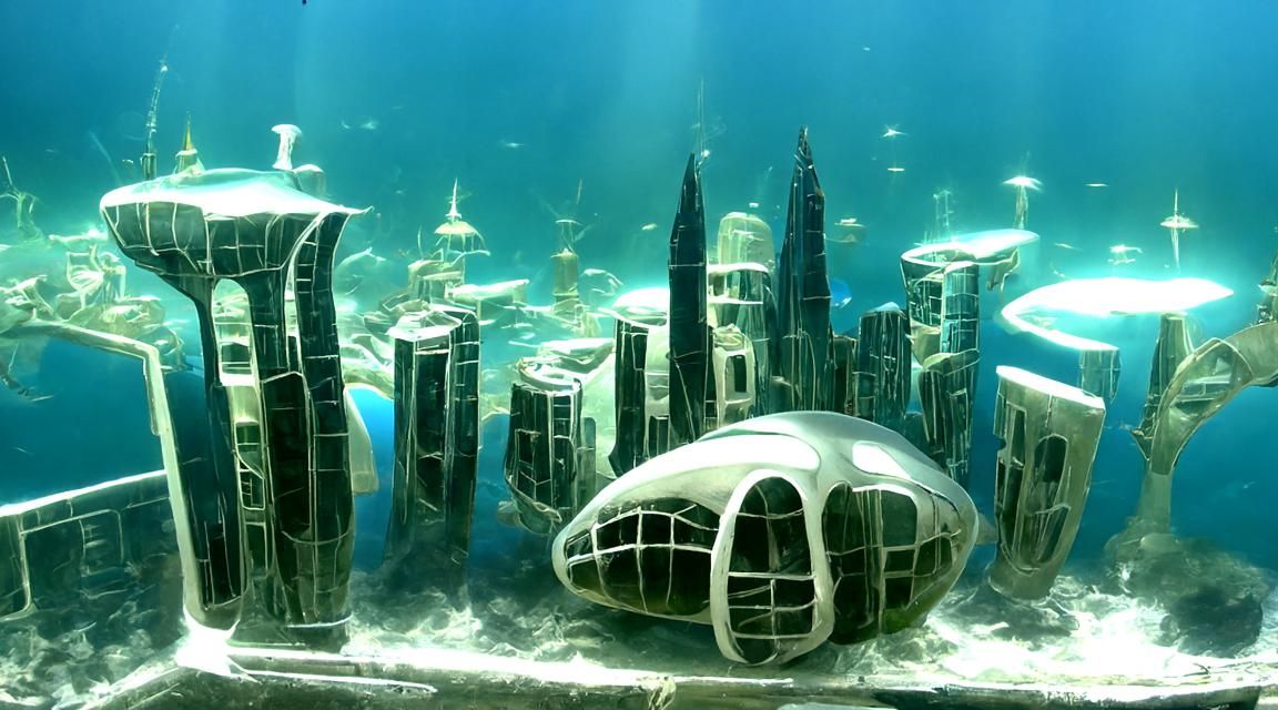Spectacular Futuristic Underwater Cityscape