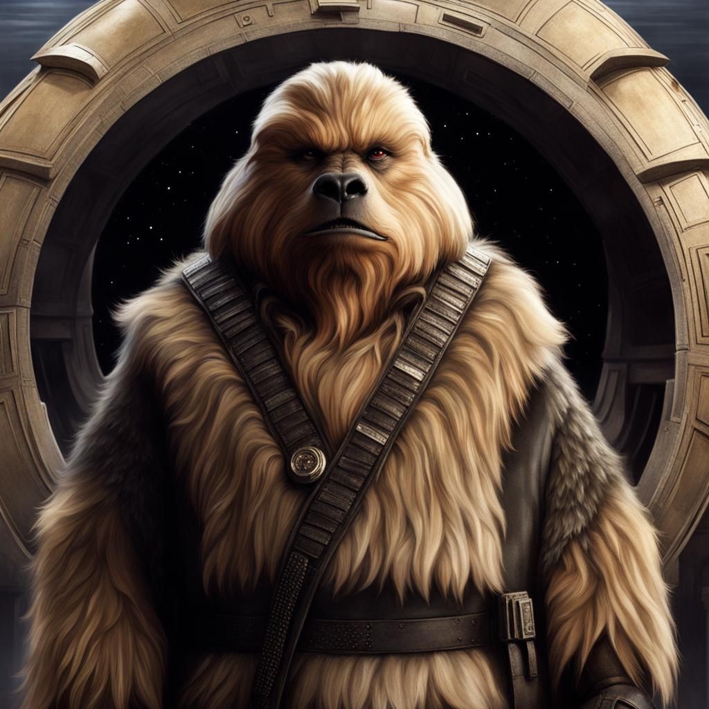 Muscular Furry Alien Character from Star Wars