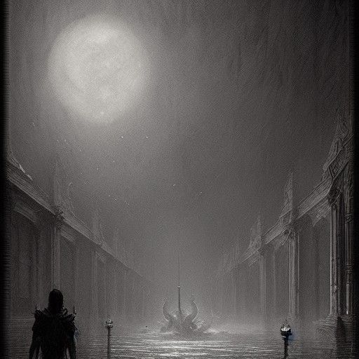 Terrifying Horror Scene in Gothic Style