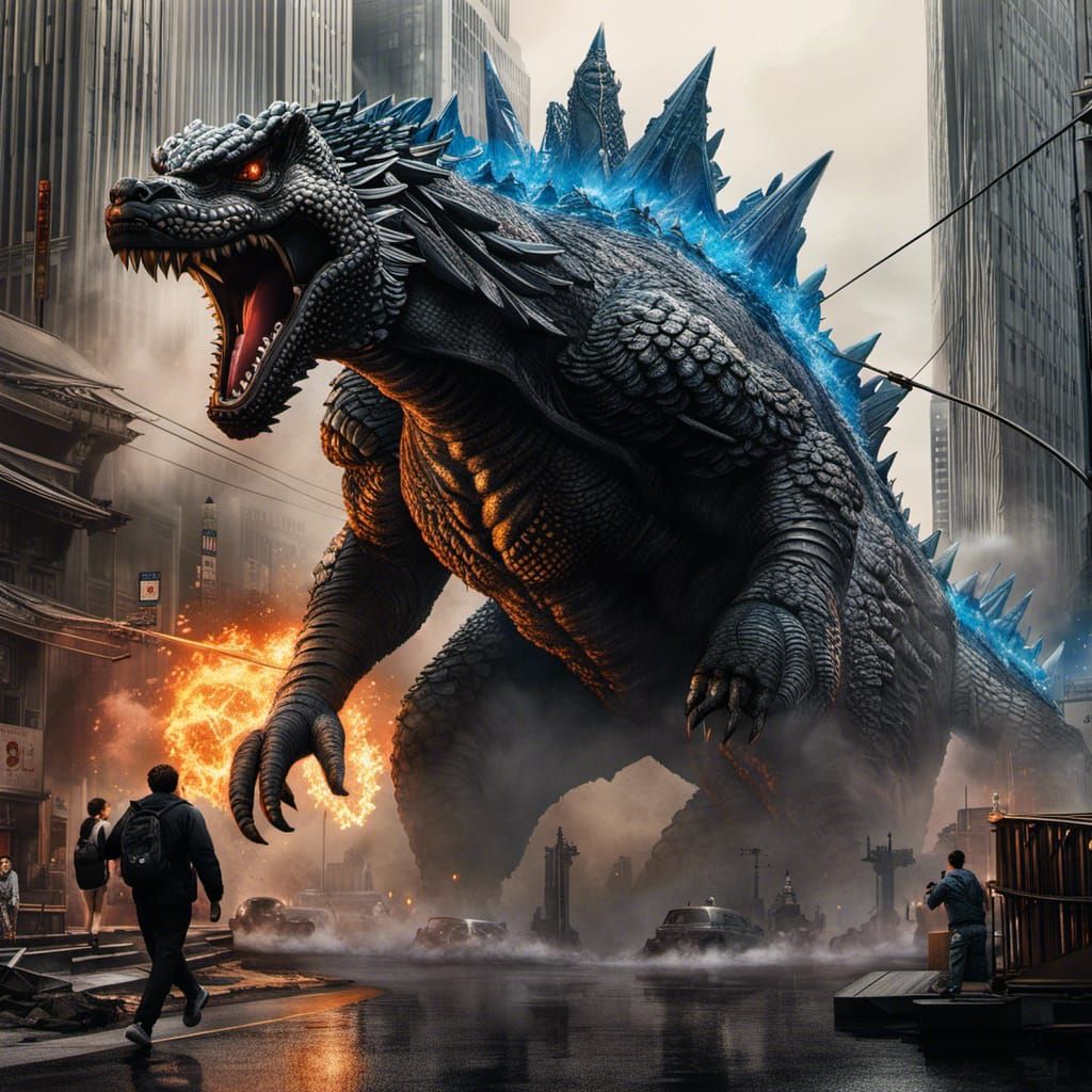 Godzilla's Rampage: Hyperrealistic Destruction in Tokyo