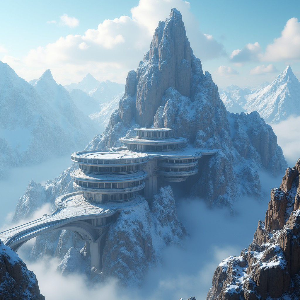 Modern Fortress of Solitude Inspired by Syd Mead