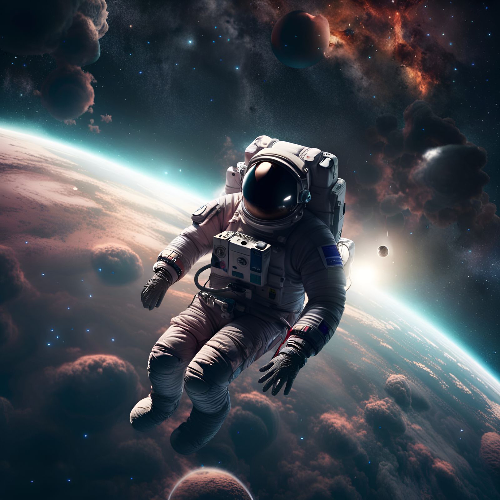 Astronaut and Black Hole: Epic Digital Matte Painting