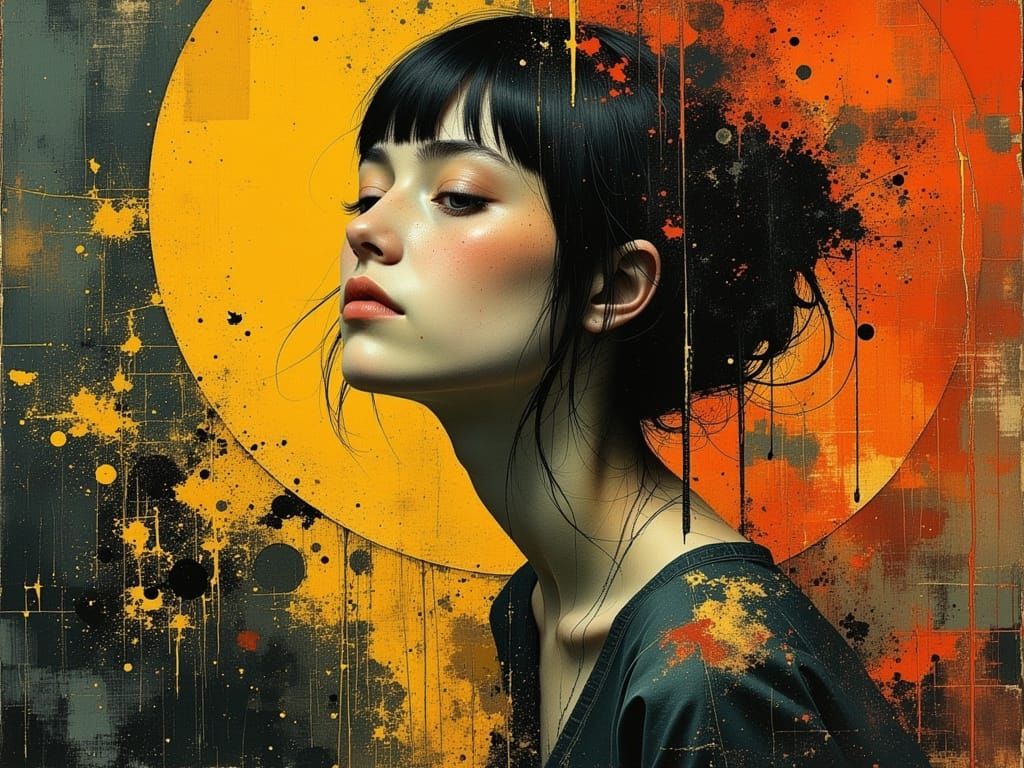 Vibrant Romanesque Portrait with Amber and Ruby Tones