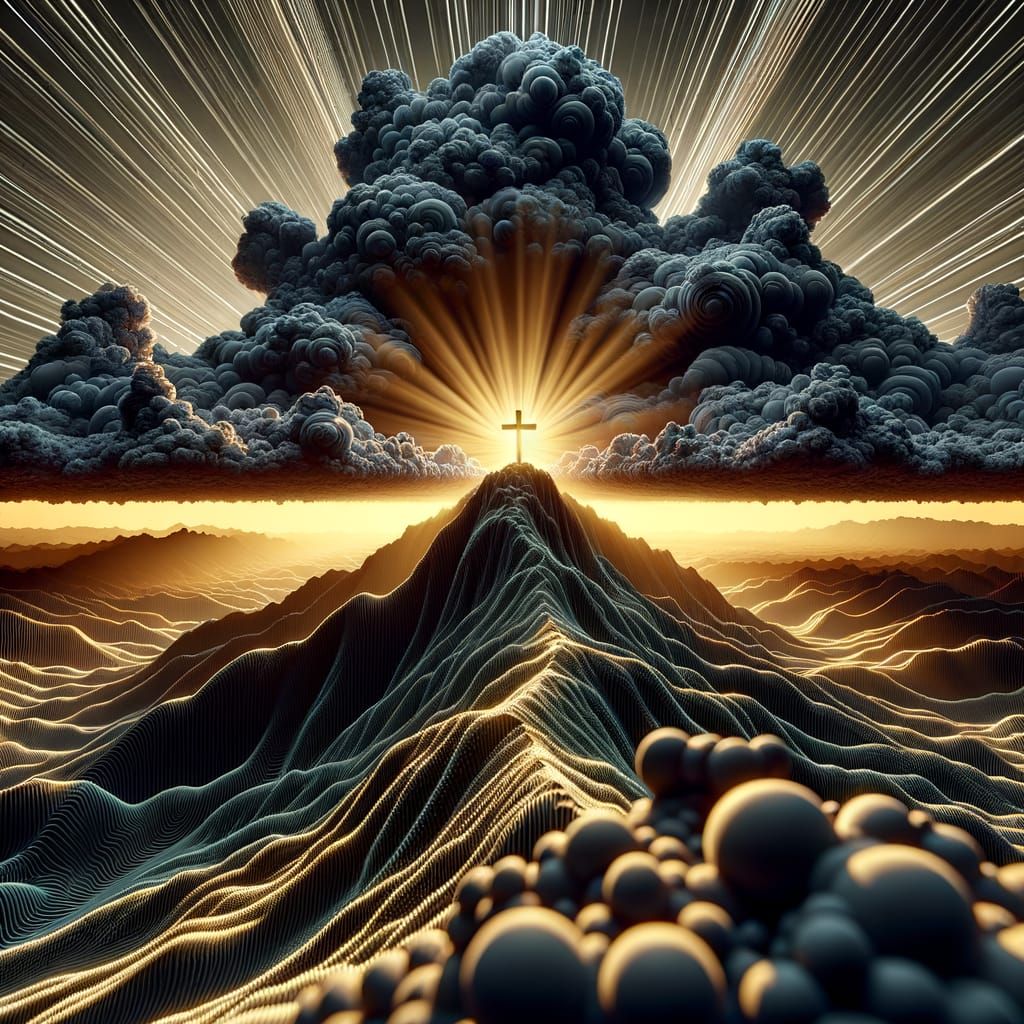 Vapor Cross Radiates in Golden Hour Sunrise