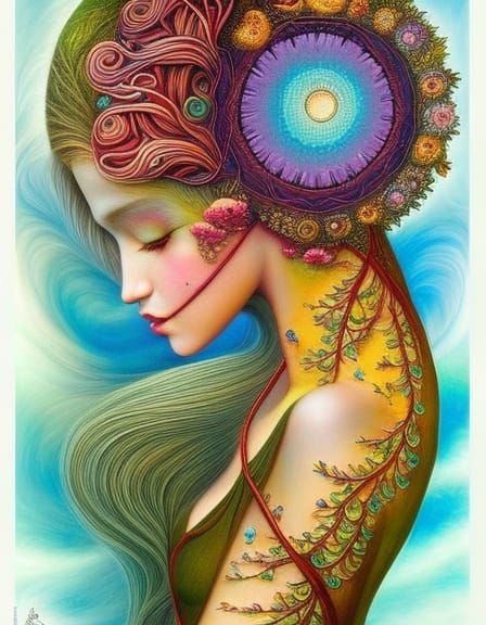 Brain's User Illusion in Watercolor Style