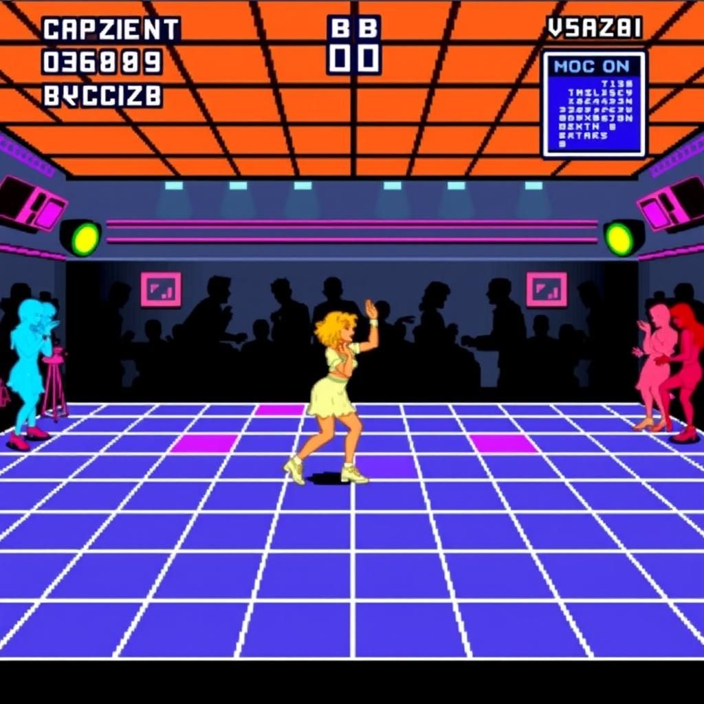 C64 dance class simulator, side scroller game
