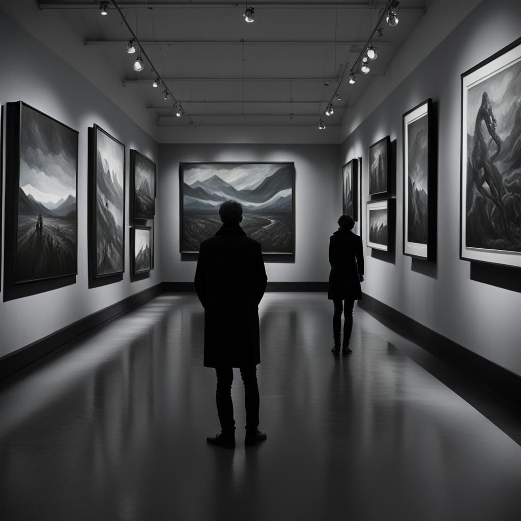 Endless Art Gallery in Charcoal Hues