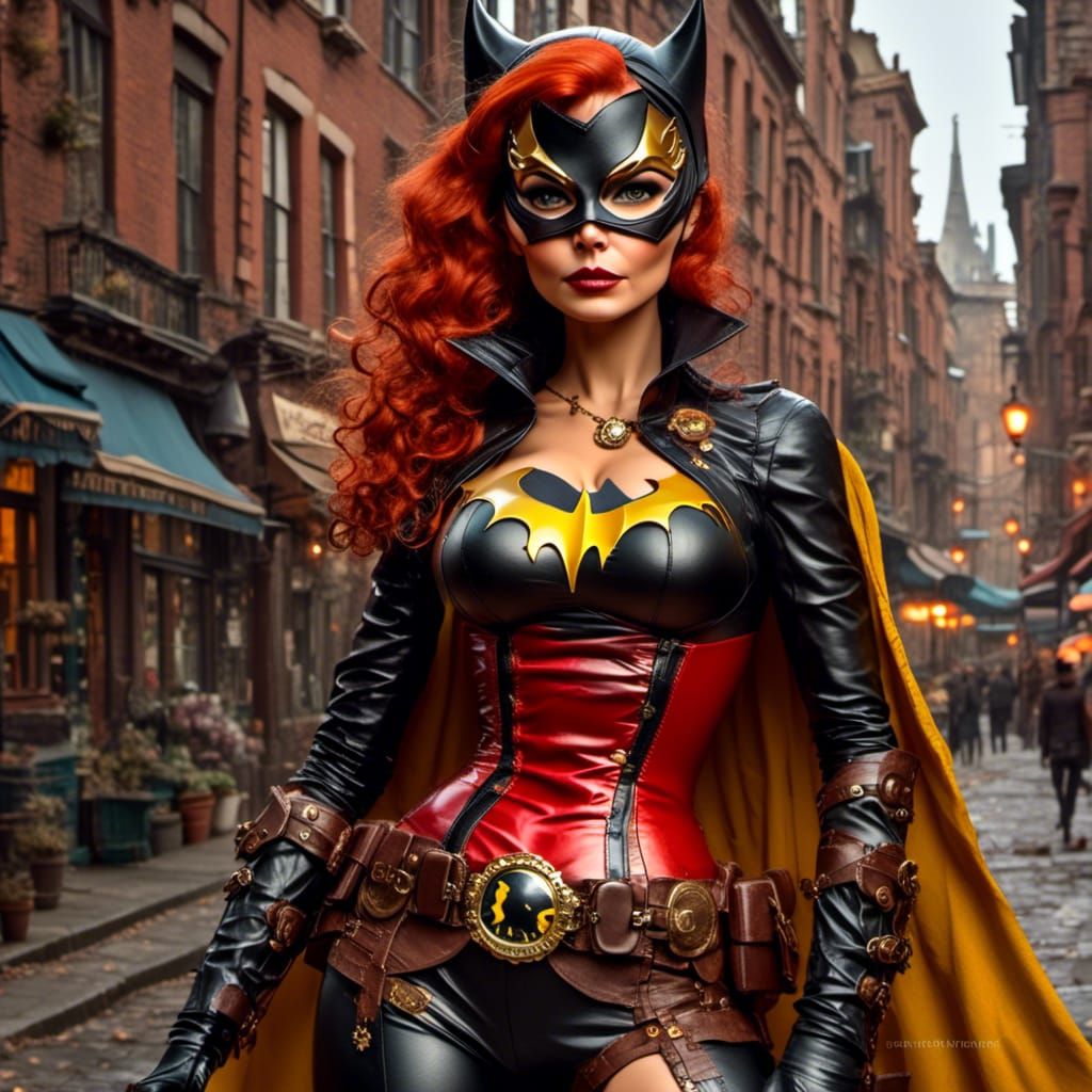 Batgirl Steampunk Impasto Portrait in High Resolution