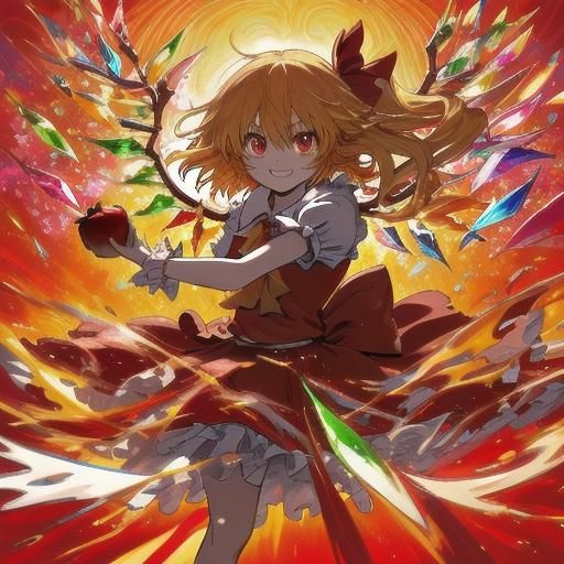 Flandre Scarlet Anime Key Visual with Apple