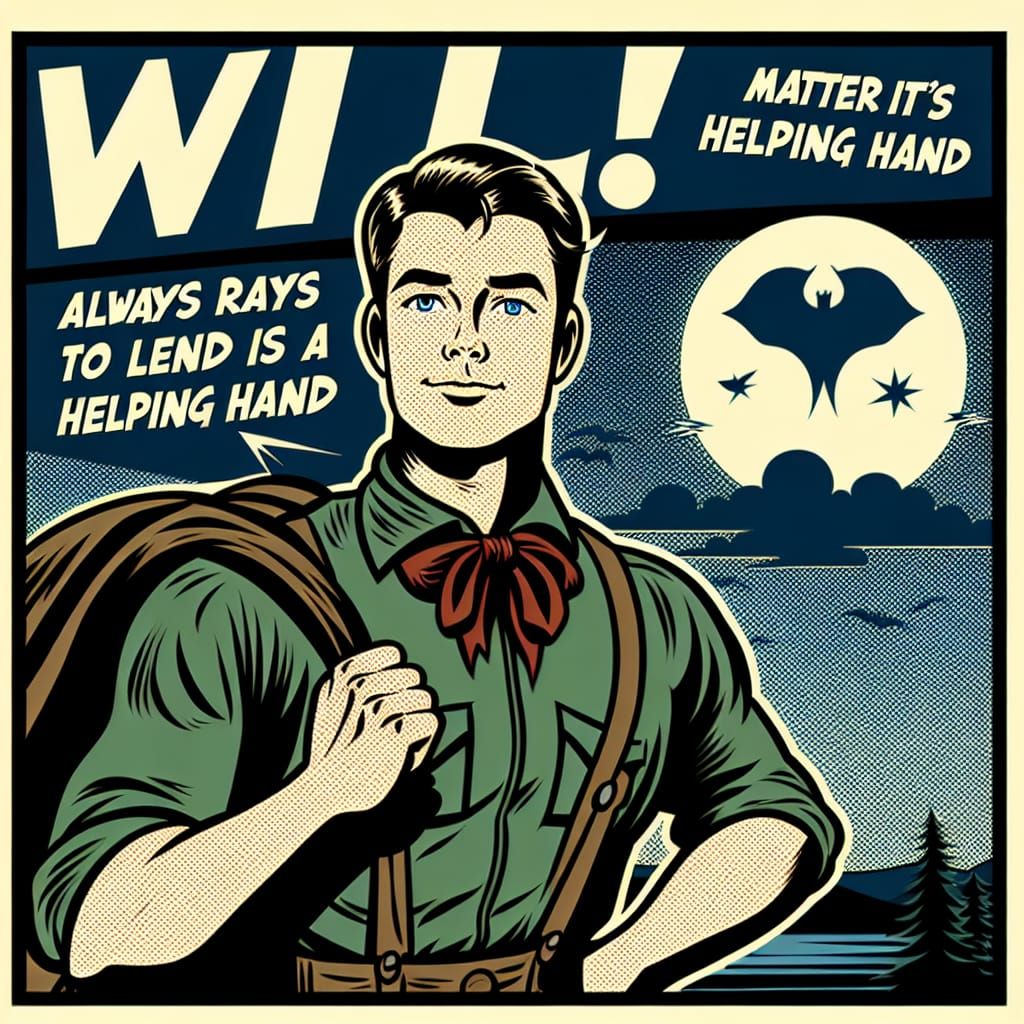 Resilient Comic Book Hero Ready to Help