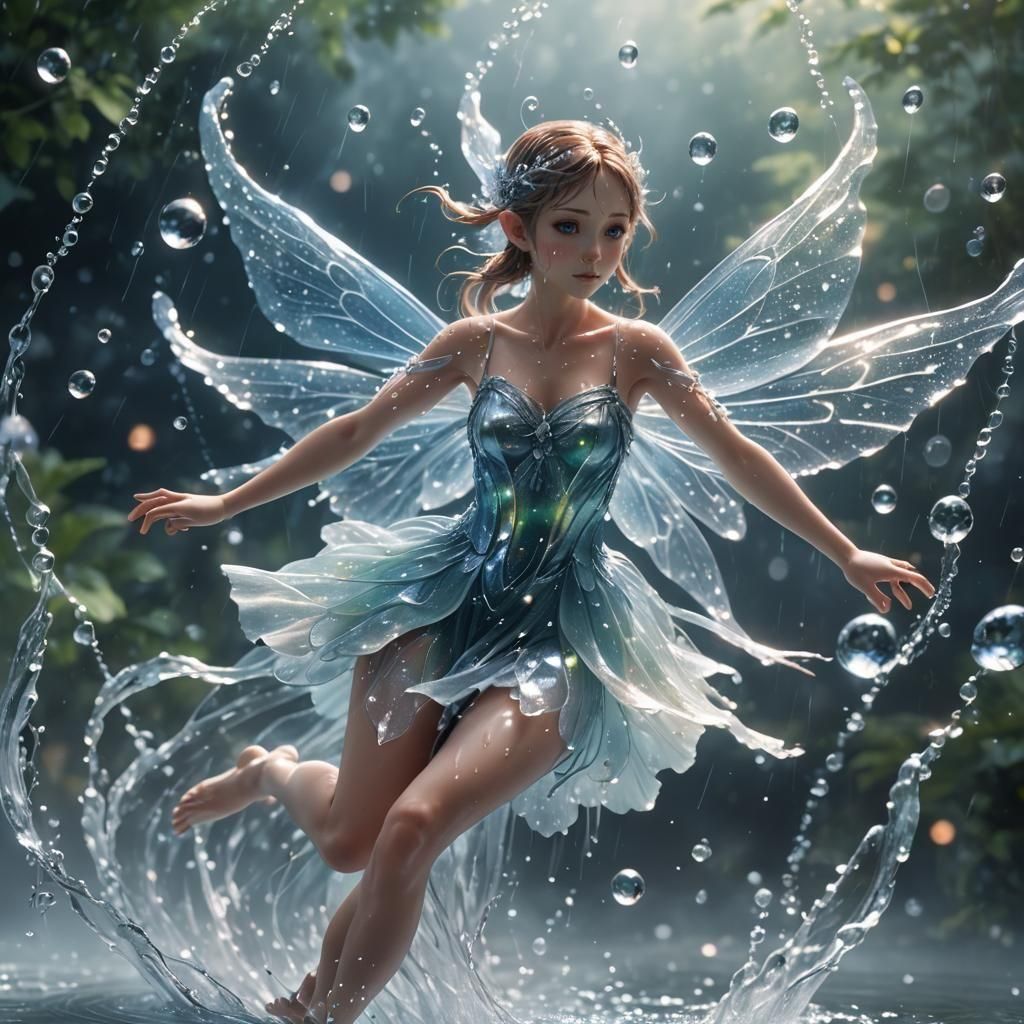 Water Fairy in 3D Anime Style