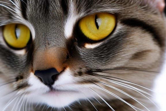 Sapphire Cat with Snow, Hyper Detailed 16k