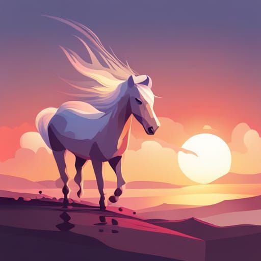 Adorable Whimsical Horse and Pony in 3D Vector Art