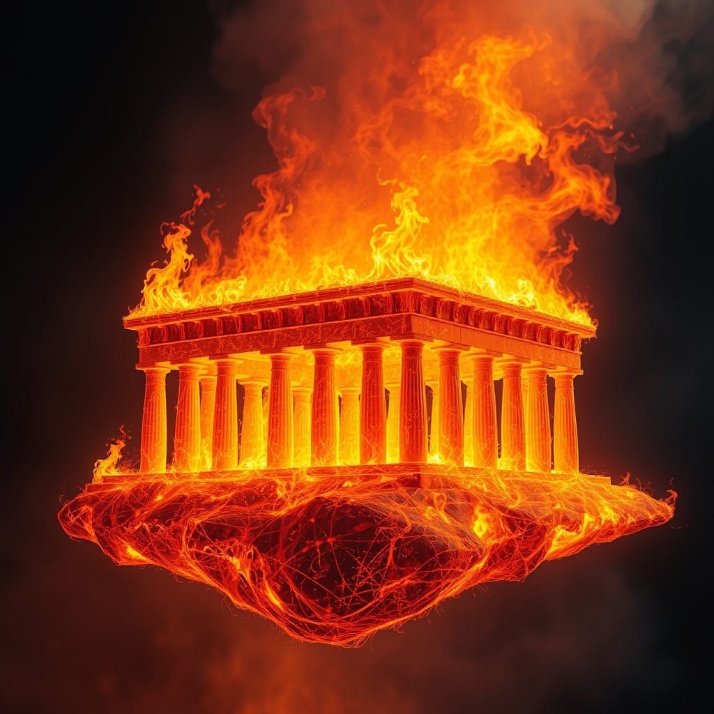 Divine Conception of Herod's Temple in Blazing Flames