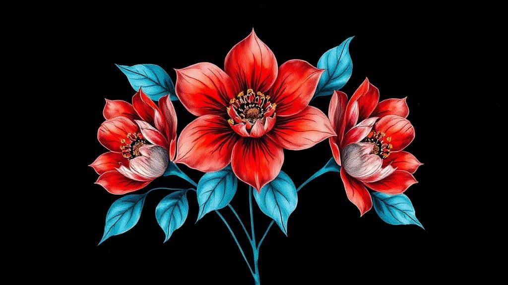 Minimalist Impressionist Floral Painting in Watercolor Wash