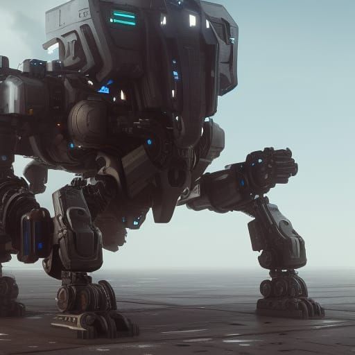 Futuristic Mechanized Fox in Sci-Fi Cinematic Style