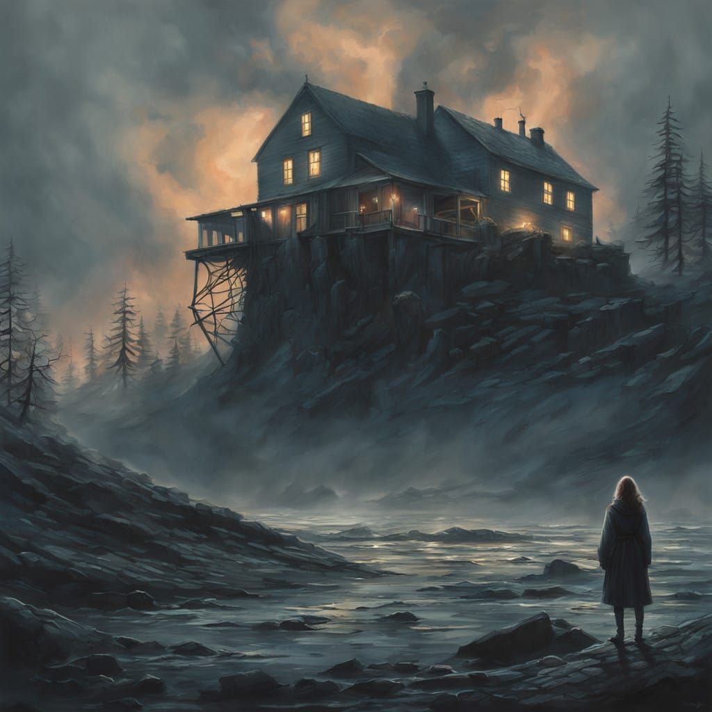 Ethereal Woman in Scottish Storm