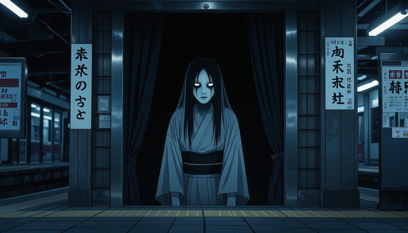 Teke Teke Ghost Lurks in Station Shadows