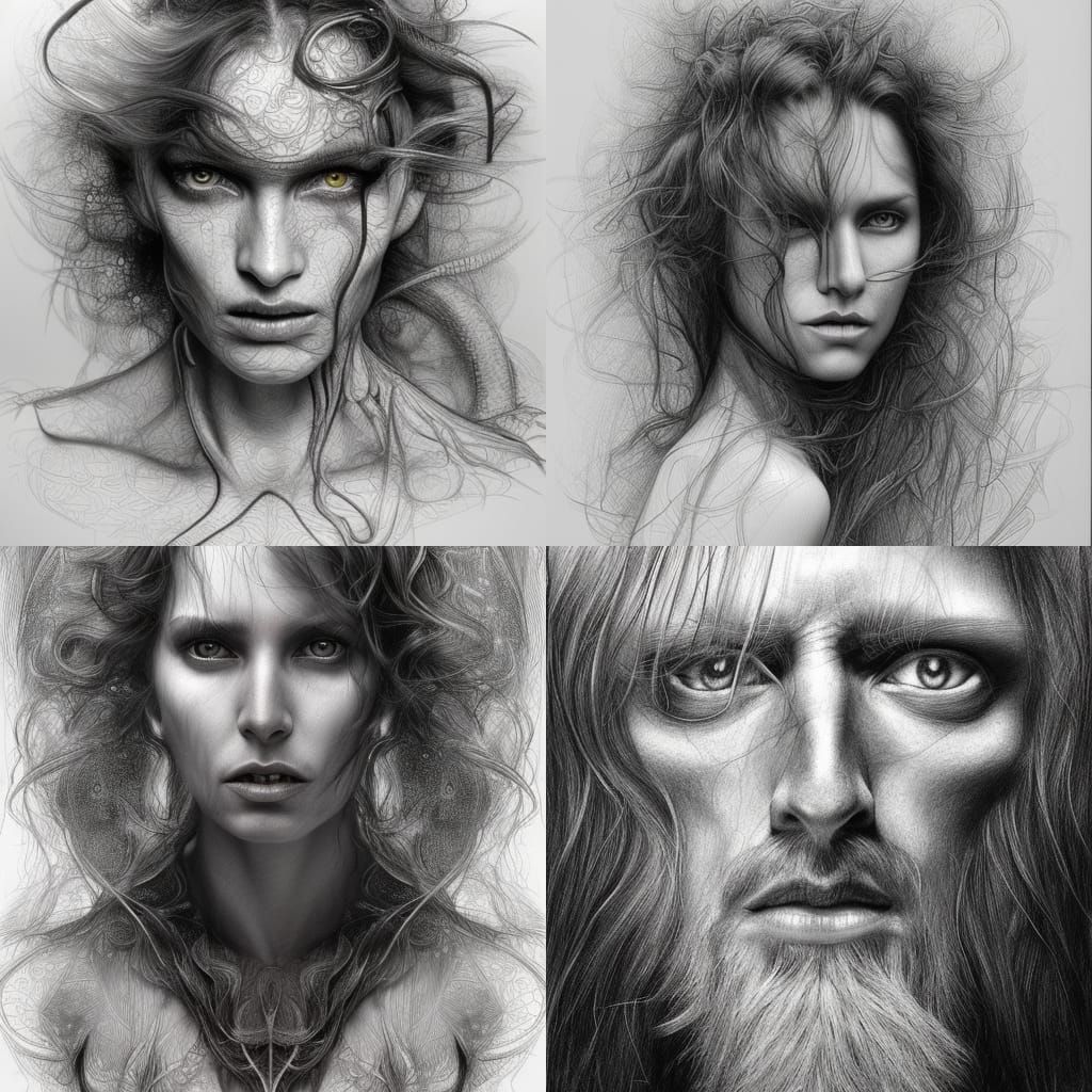 Memnoch the Devil: Detailed Fantasy Pencil Sketch