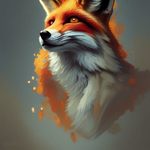 Hyperdetailed Fox Portrait in Dynamic Lighting