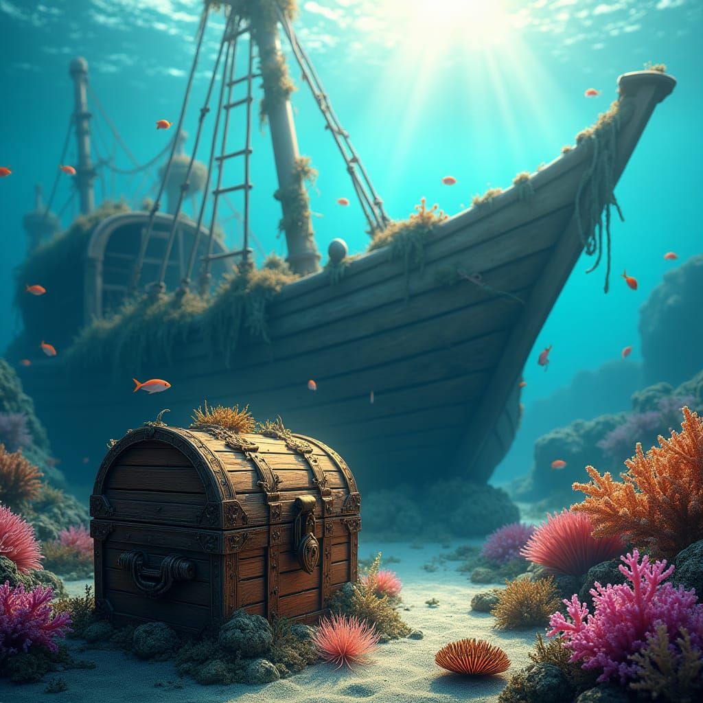 Sunken Ship Treasure Chest in Fantasy Style
