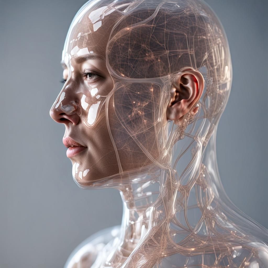 Transparent Human Body Sculpture in 3D