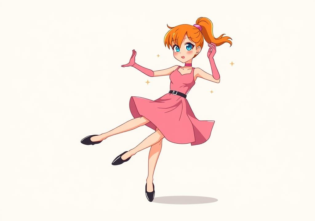 Energetic Cartoon Woman Tap Dancing at High Speed